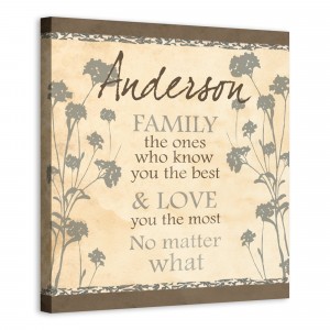 Family Knows You the Best And Love Most Sign 16x16 Personalized Canvas Wall Art