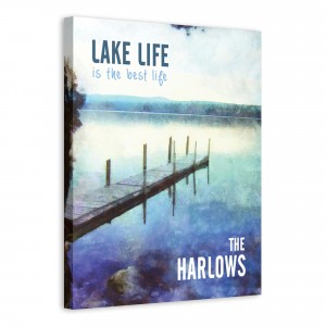 Lake Life is Best 16x20 Personalized Canvas Wall Art