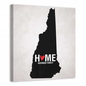 State Pride New Hampshire 16x16 Personalized Canvas Wall Art 