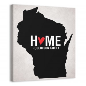 State Pride Wisconsin 16x16 Personalized Canvas Wall Art