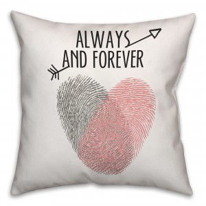 Always Forever Stamped Spun Polyester Throw Pillow