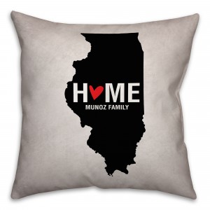 Illinois State Pride Spun Polyester Throw Pillow - 16x16