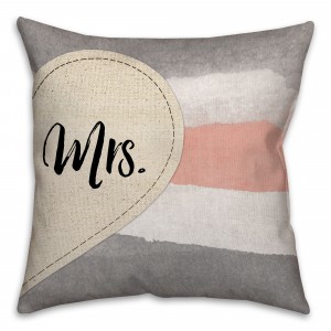 Front Reversed Sides Mr And Mrs Spun Polyester Throw Pillow