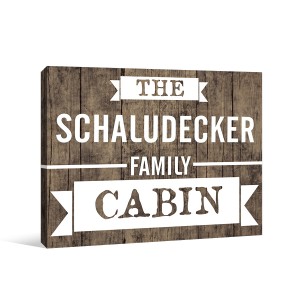 Family Cabin 14x11 Personalized Canvas Wall Art