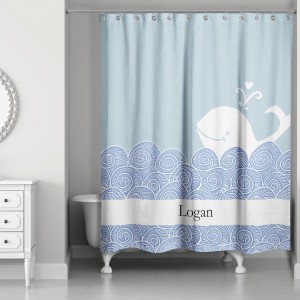 Whale On Water 71x74 Personalized Shower Curtain