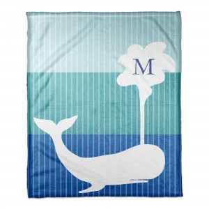 Whale Stripes 30x40 Personalized Throw Blanket