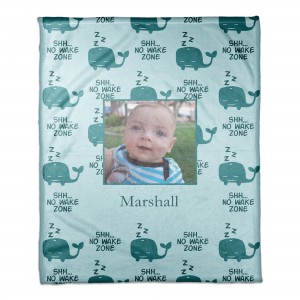 Sleepy Whale 30x40 Personalized Throw Blanket