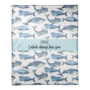 Whale Always Loves You 50x60 Personalized Throw Blanket