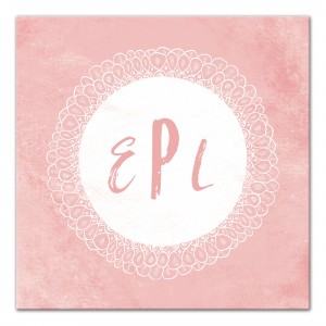Flower Monogram 16x16 Personalized Canvas Wall Art