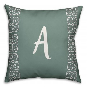 Lace Monogram 18x18 Personalized Throw Pillow