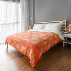 Preppy Orange Hexagon 88x88 Personalized Twin Duvet Cover