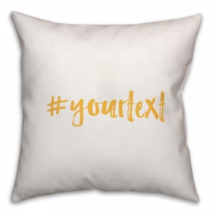 Honey Yellow Brush Tip Hashtag 18x18 Personalized Throw Pillow