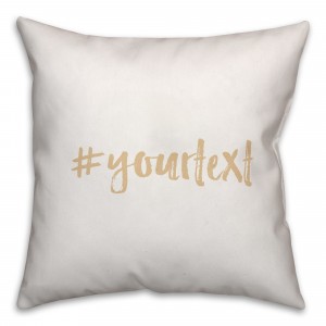 Natural Nude Brush Tip Hashtag 18x18 Personalized Throw Pillow