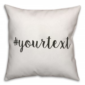 Seal Skin Gray Script Hashtag 18x18 Personalized Throw Pillow