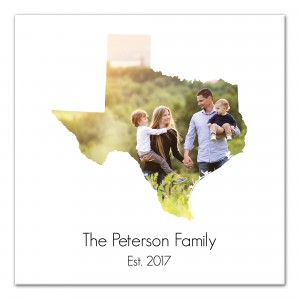 Texas Family 20x20 Personalized Canvas Wall Art