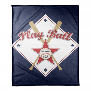 Play Ball 30x40 Personalized Coral Fleece Blanket