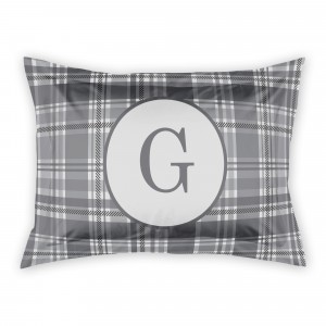 Gray Plaid Standard Personalized Brushed Poly Sham