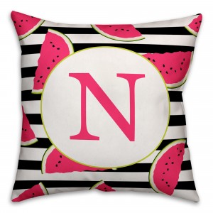 Watermelon Slice Monogram 18x18 Personalized Indoor / Outdoor Pillow
