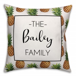 Tropical Pineapple Pattern 18x18 Personalized Indoor / Outdoor Pillow