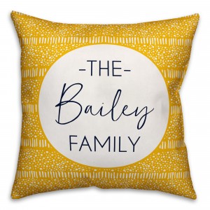 Yellow Tribal Print 18x18 Personalized Indoor / Outdoor Pillow