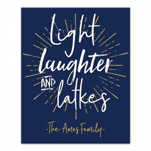 Light Laughter and Latkes 16x20 Personalized Canvas Wall Art