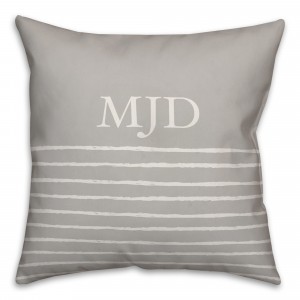 Sketched Gray Stripes 18x18 Personalized Spun Poly Pillow