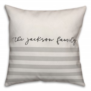 Simple Gray Stripes 18x18 Personalized Spun Poly Pillow
