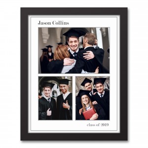 Grad Collage 11x14 Personalized Black Framed Canvas
