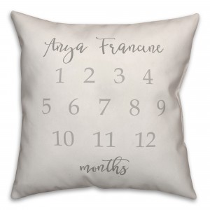 Simple Gray 18x18 Personalized Spun Poly Pillow