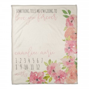I'm Going to Love You Forever Floral 50x60 Personalized Coral Fleece Blanket