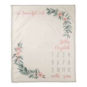 Our Beautiful Girl 50x60 Personalized Coral Fleece Blanket