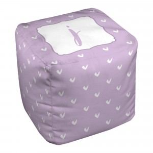 Purple Polka Dots 13x13 Personalized Ottoman