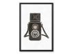 Vintage Graphic Camera 20x30 Black Framed Canvas Set