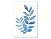 Indigo Watercolor Leaves 24x36 Canvas Set