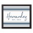 Blue Farmhouse Stripes Last Name 11x14 Personalized Black Framed Canvas