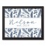 Blue Ferns Last Name 11x14 Personalized Black Framed Canvas