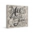 Grayscale All Need Love Ikat Gallery Wrapped Canvas
