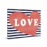 Navy Stripes Coral Heart And Love Gallery Wrapped Canvas