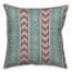 Coral and Mint Boho Tribal Throw Pillow