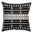 Black and White Gray Accent Boho Tribal Throw Pillow 