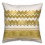 Gold and White Chevron Design Tribal Throw Pillow 
