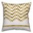Gold and White Alternating Chevron Design Throw Pillow