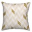 Gold and White Herringbone Pattern Throw Pillow