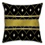 Gold and Black Diamond Pattern Throw Pillow
