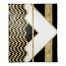 Alternating Chevron Composition Black white and Gold 50x60 Throw Blanket
