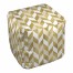 Gold And Cream Houdstooth 18x18x18 Ottoman