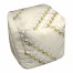 Gold Decorative Chevron On Ivory 18x18x18 Ottoman