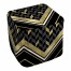 Alternating Golden Chevron 18x18x18 Ottoman