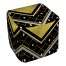 Gold Quatrefoil White Diamond 18x18x18 Ottoman