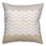 Cream and Gray Chevron Pattern Throw Pillow 